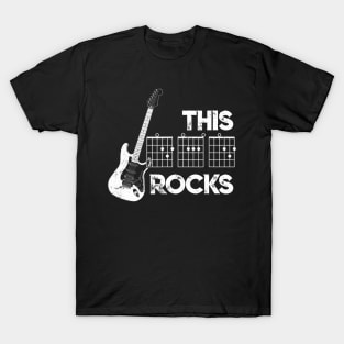 This Dad Rocks Guitar Chords Guitarist Fathers Day T-Shirt